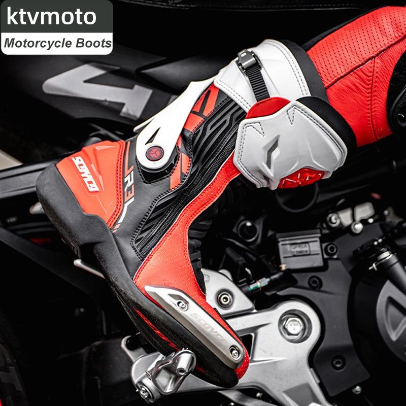 Professional motorcycle track safety shoes anti-slip and anti-fall-MR003