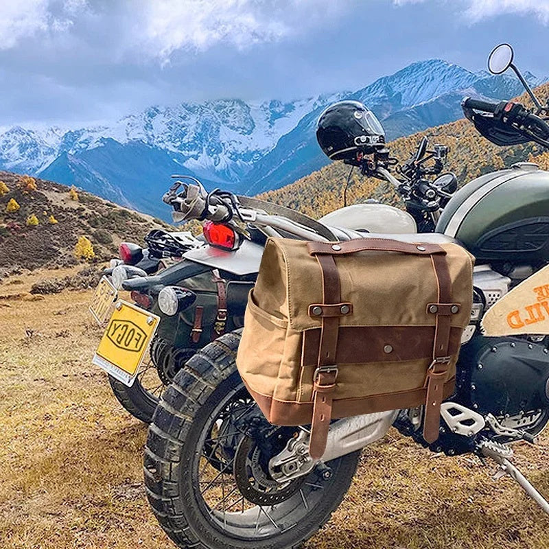 Retro Waterproof Motorcycle Backpack-B08