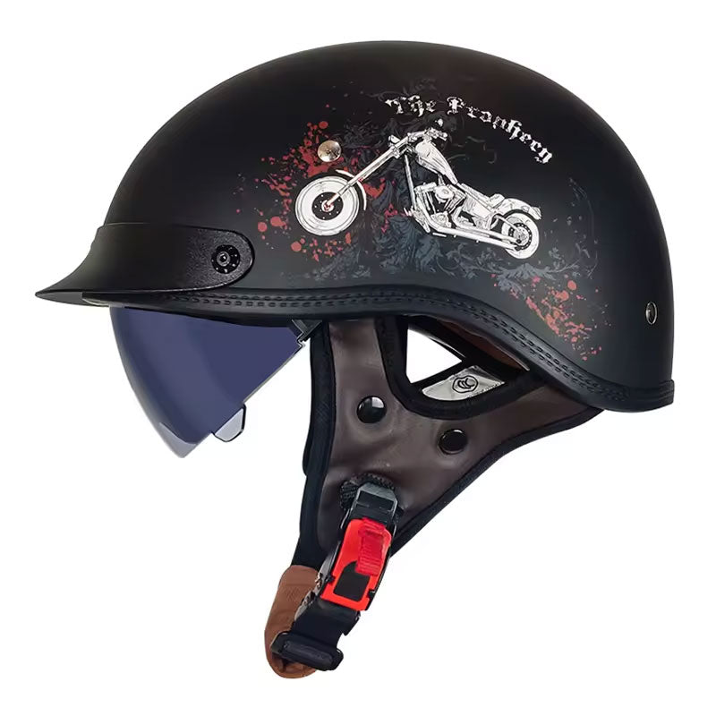 KTVMOTO Retro-style cruiser motorcycle half helmet-I13