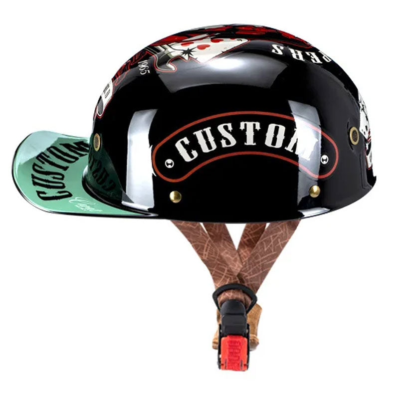 Retro baseball cap motorcycle half helme-I14