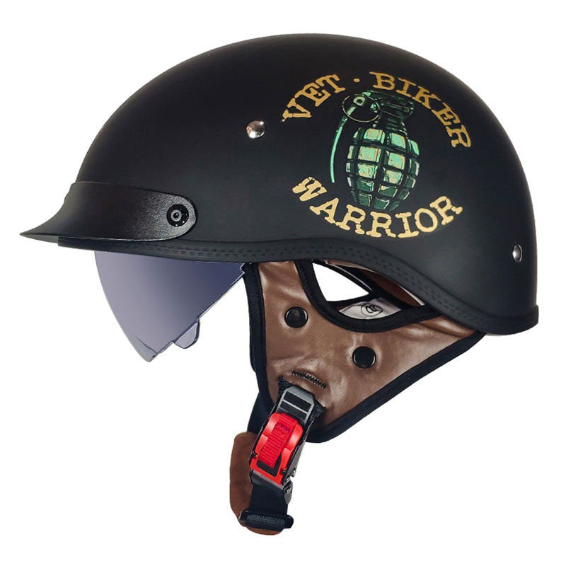 KTVMOTO Retro-style cruiser motorcycle half helmet-I13