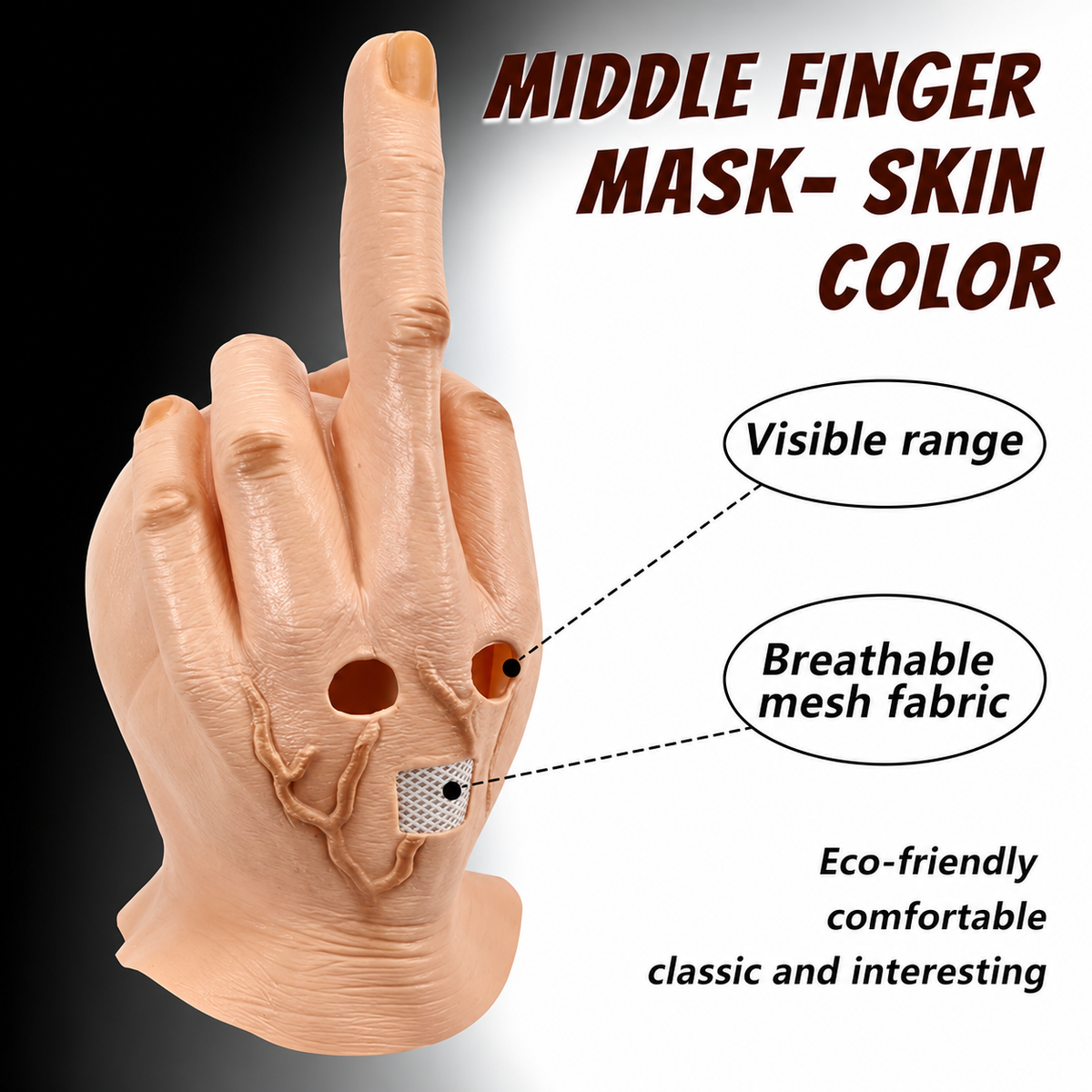 Motorcycle Prank Mask – Middle Finger Gesture (Quirky Design) – H90
