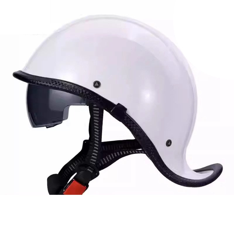 KTVMOTO Vintage Half Helmet with Visor – Retro Motorcycle Helmet-I131
