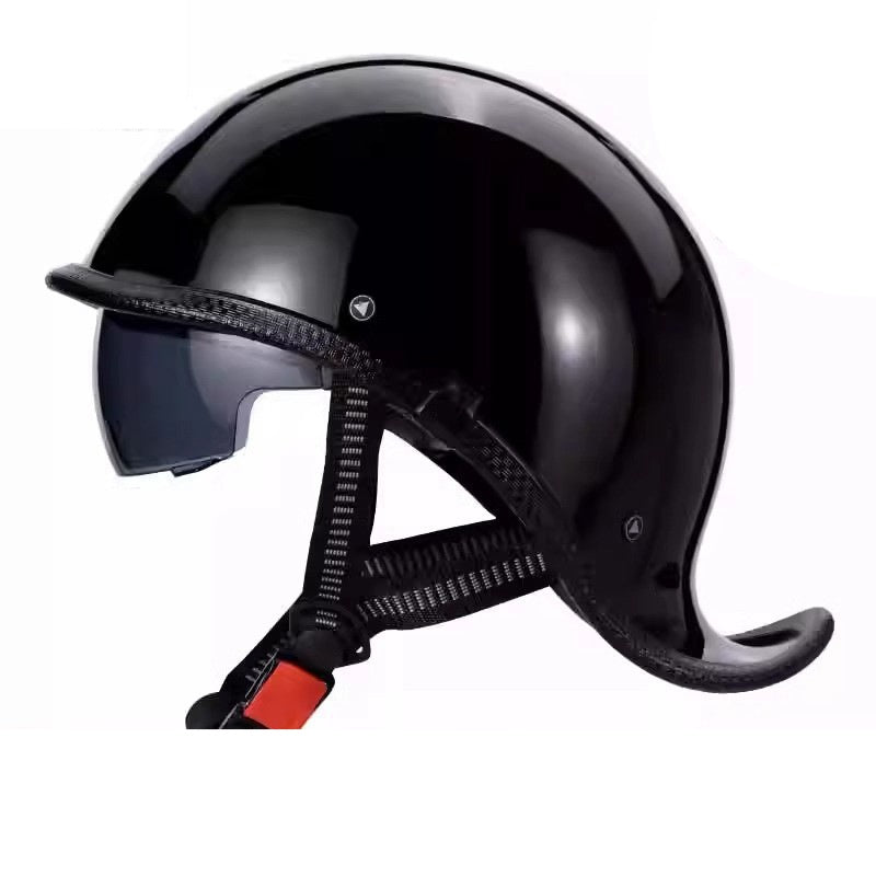 KTVMOTO Vintage Half Helmet with Visor – Retro Motorcycle Helmet-I131