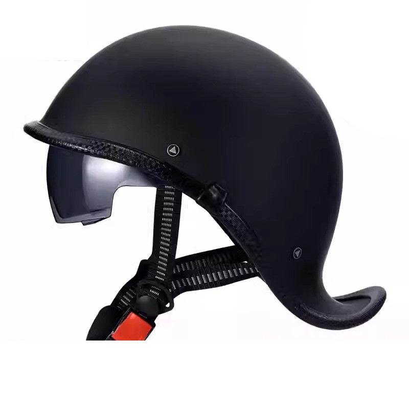 KTVMOTO Vintage Half Helmet with Visor – Retro Motorcycle Helmet-I131