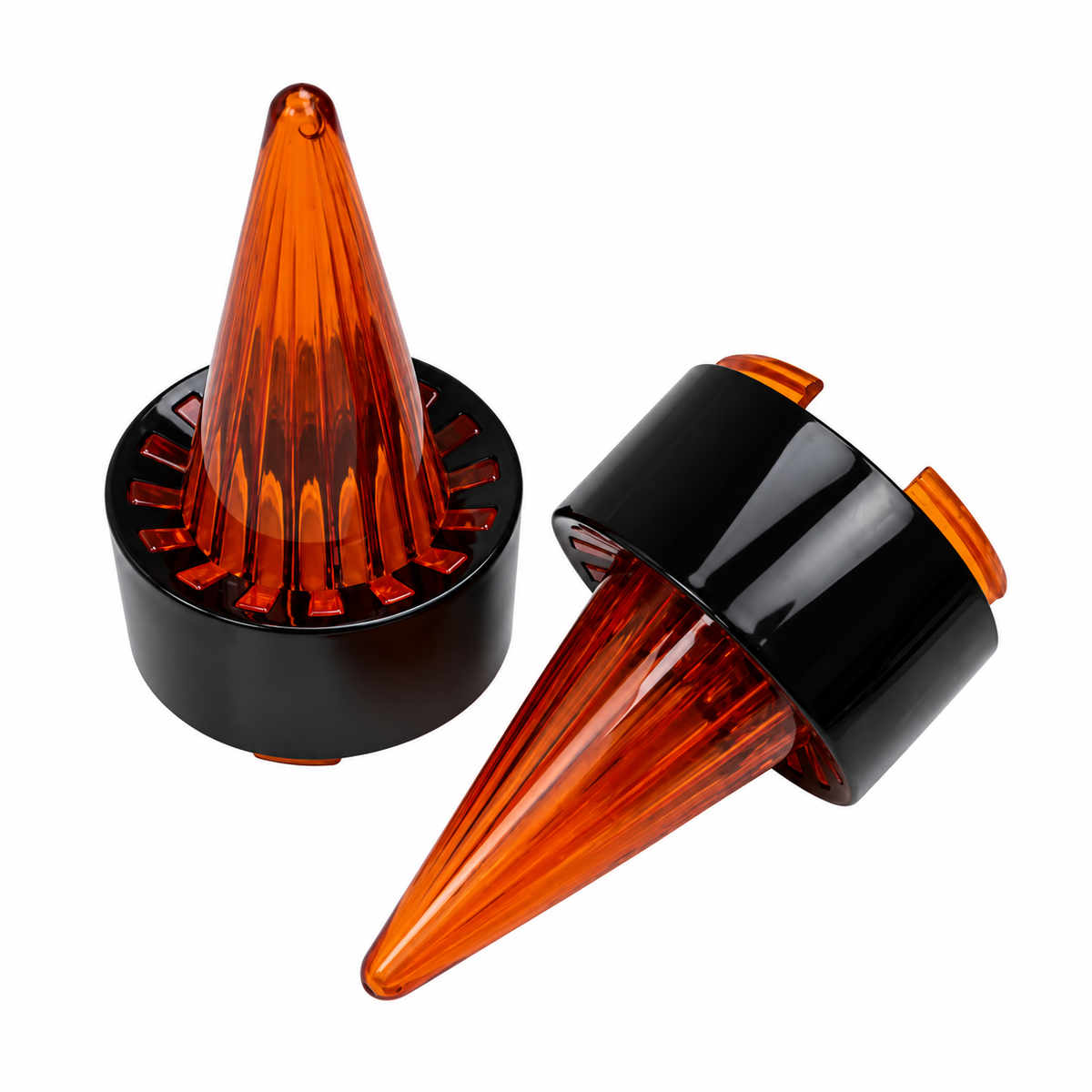 KTVMOTO Harley Rear Turn Signal Lens Covers, Rocket Spike Style -ML16