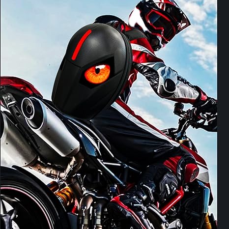 3D Hard Shell LED Light Motorcycle Backpack-W12