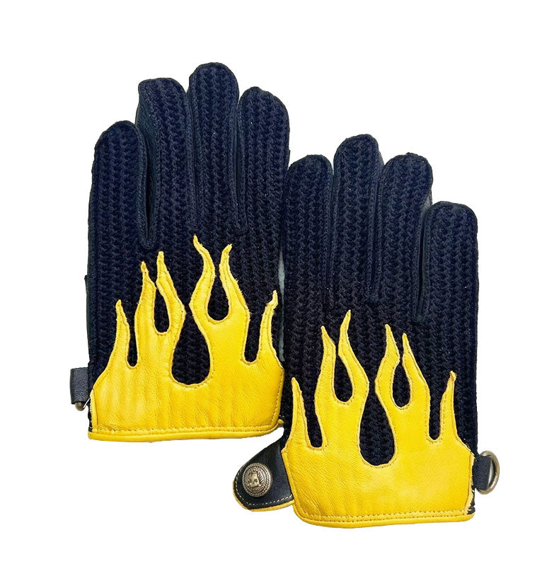KTVMOTO Retro Flame Motorcycle Touchscreen Gloves-G68
