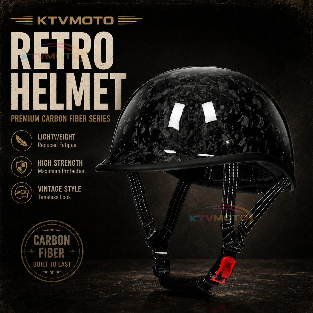 KTVMOTO Carbon fiber motorcycle half-helmet cruiser helmet-I52