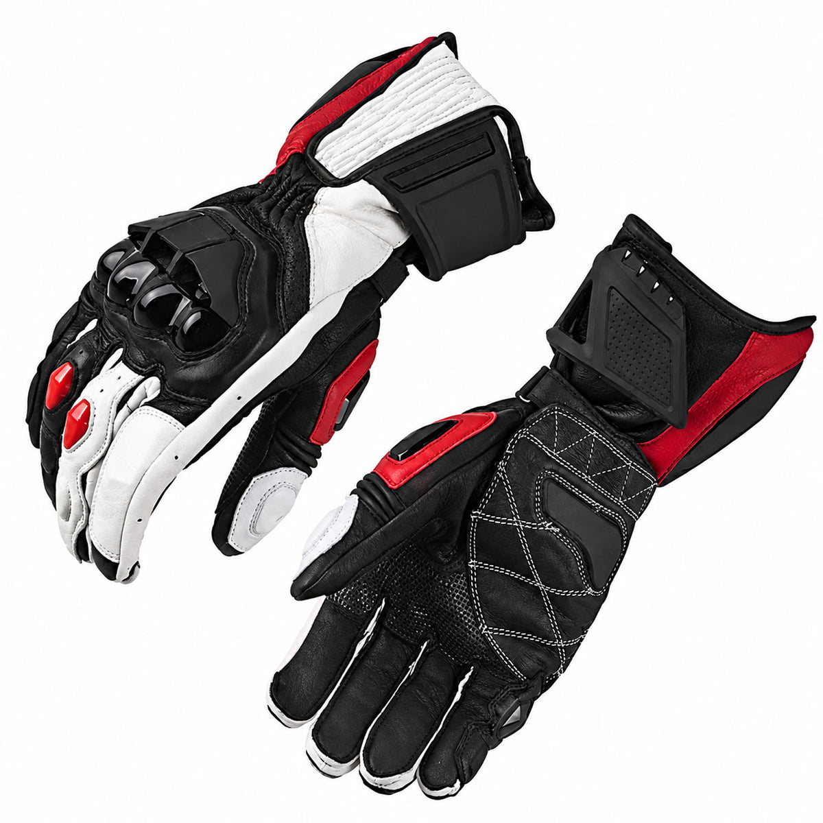 Motorcycle riding protective carbon fiber genuine leather gloves-G90