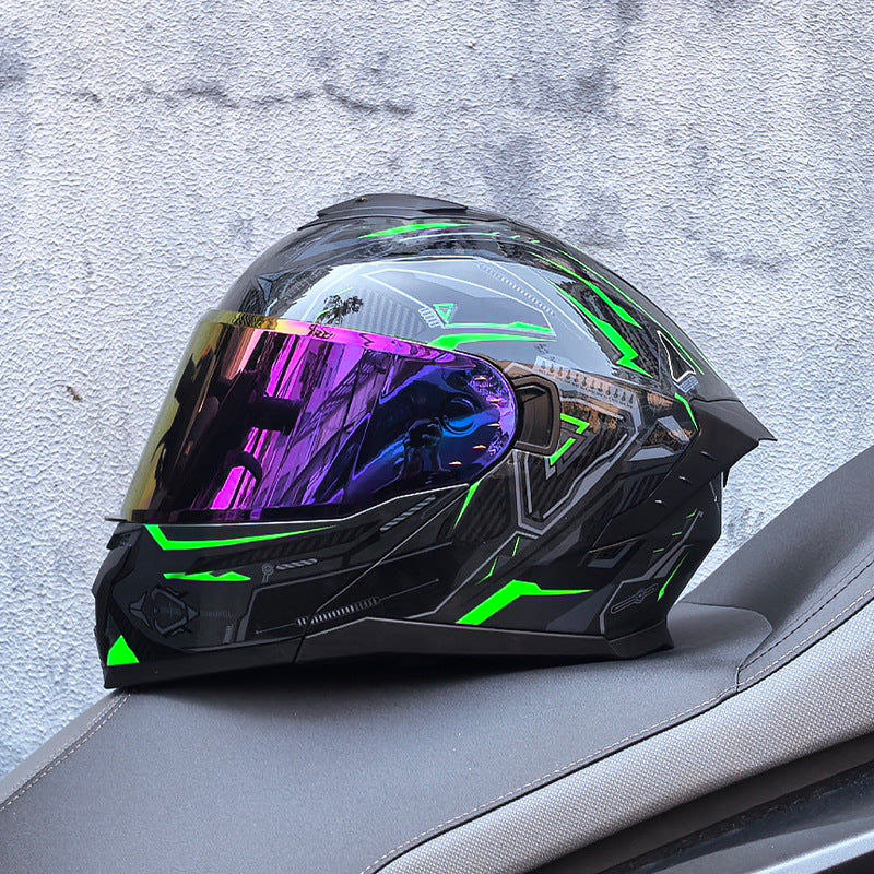 Motorcycle Flip Helmet Modular Full Face Double Visor Racing -I197