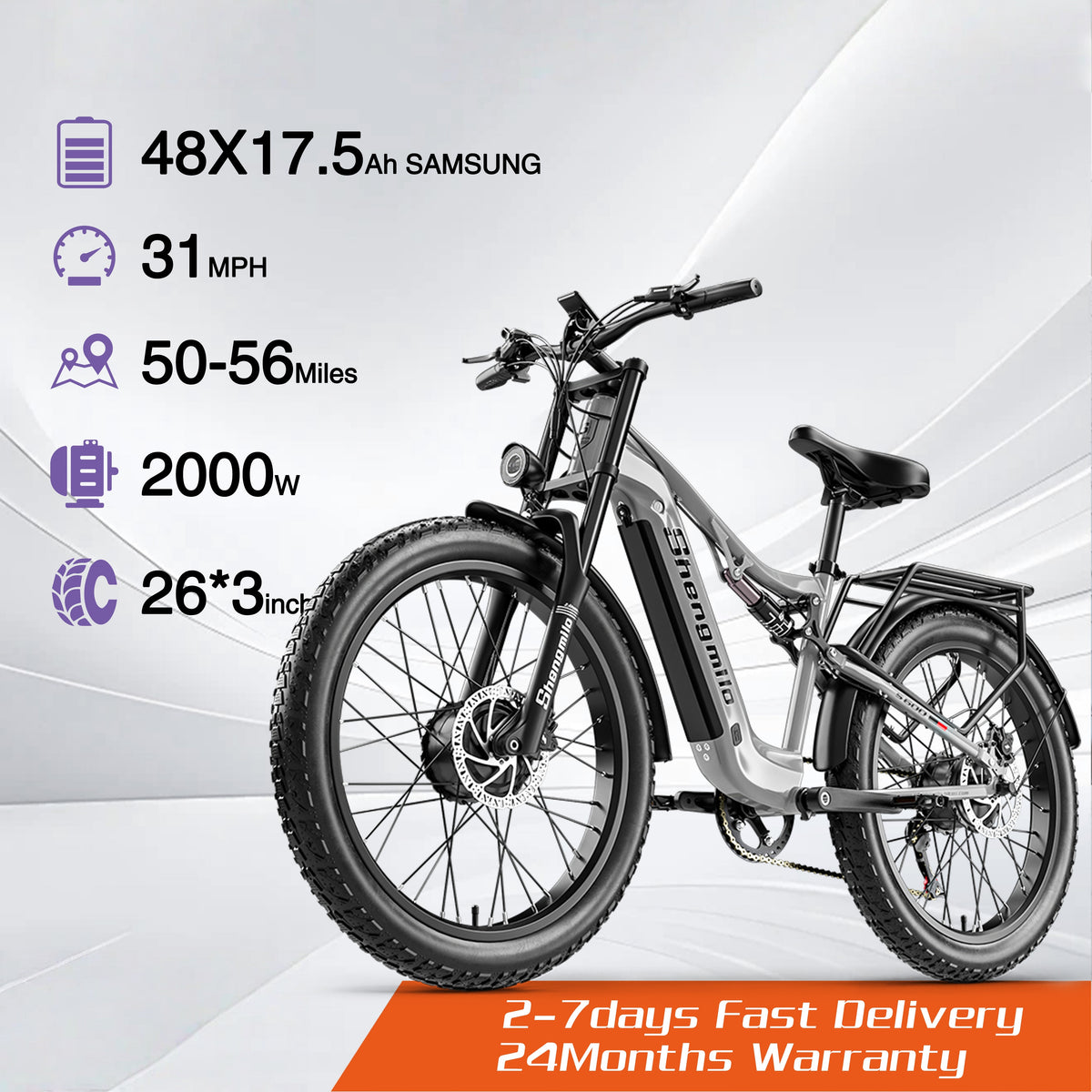 2000W 26-inch Adult Electric Bicycle - S600