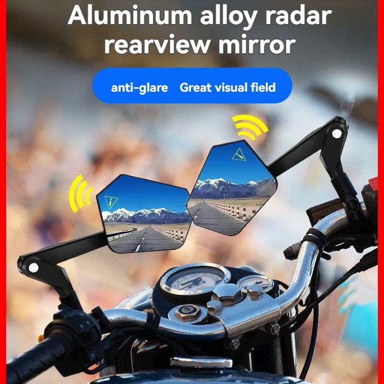 Motorcycle aluminum alloy folding reflective blind spot radar monitoring warning rearview mirror-L7