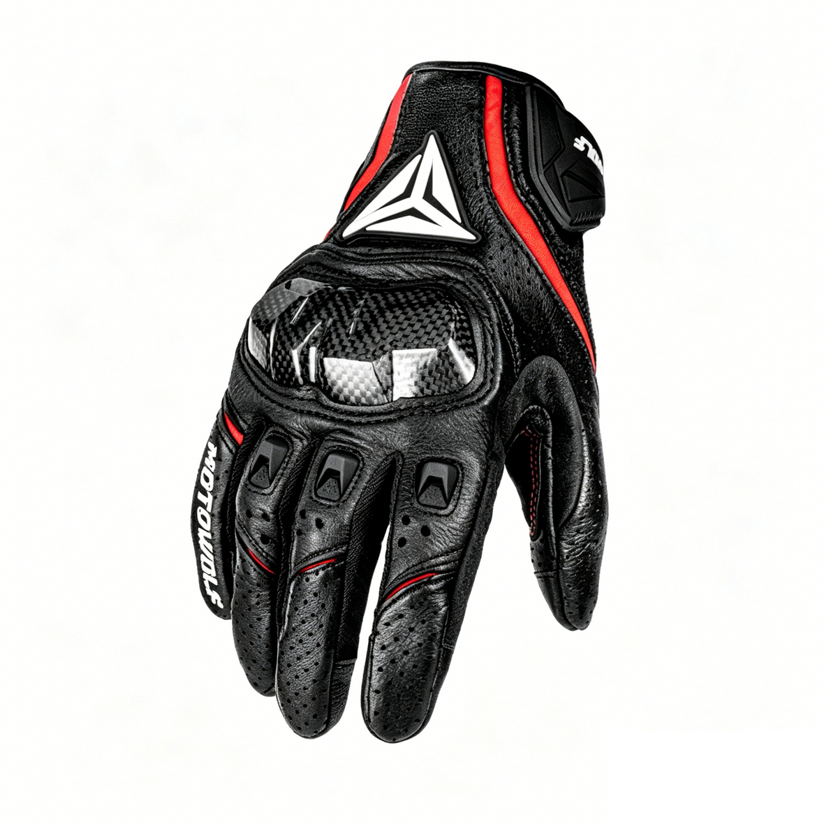 Breathable leather gloves with carbon fiber protective layer-G67