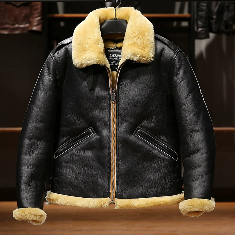 Bomber jacket unisex couple style horse leather stitching-A06