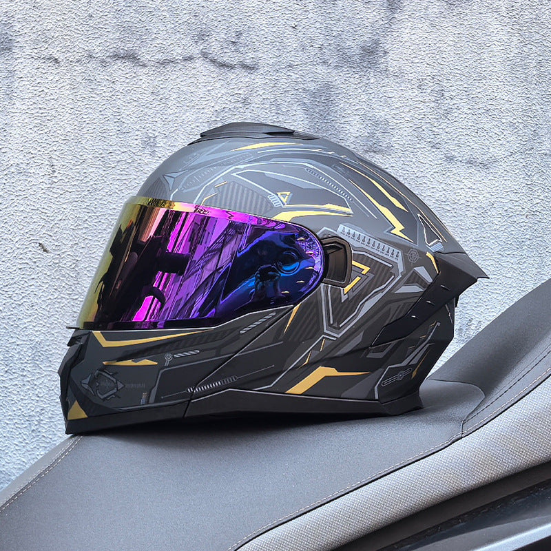 Motorcycle Flip Helmet Modular Full Face Double Visor Racing -I197