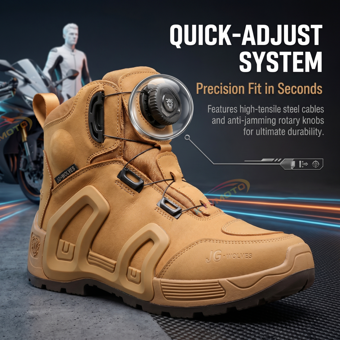 Lace-up tactical motorcycle boots-K31