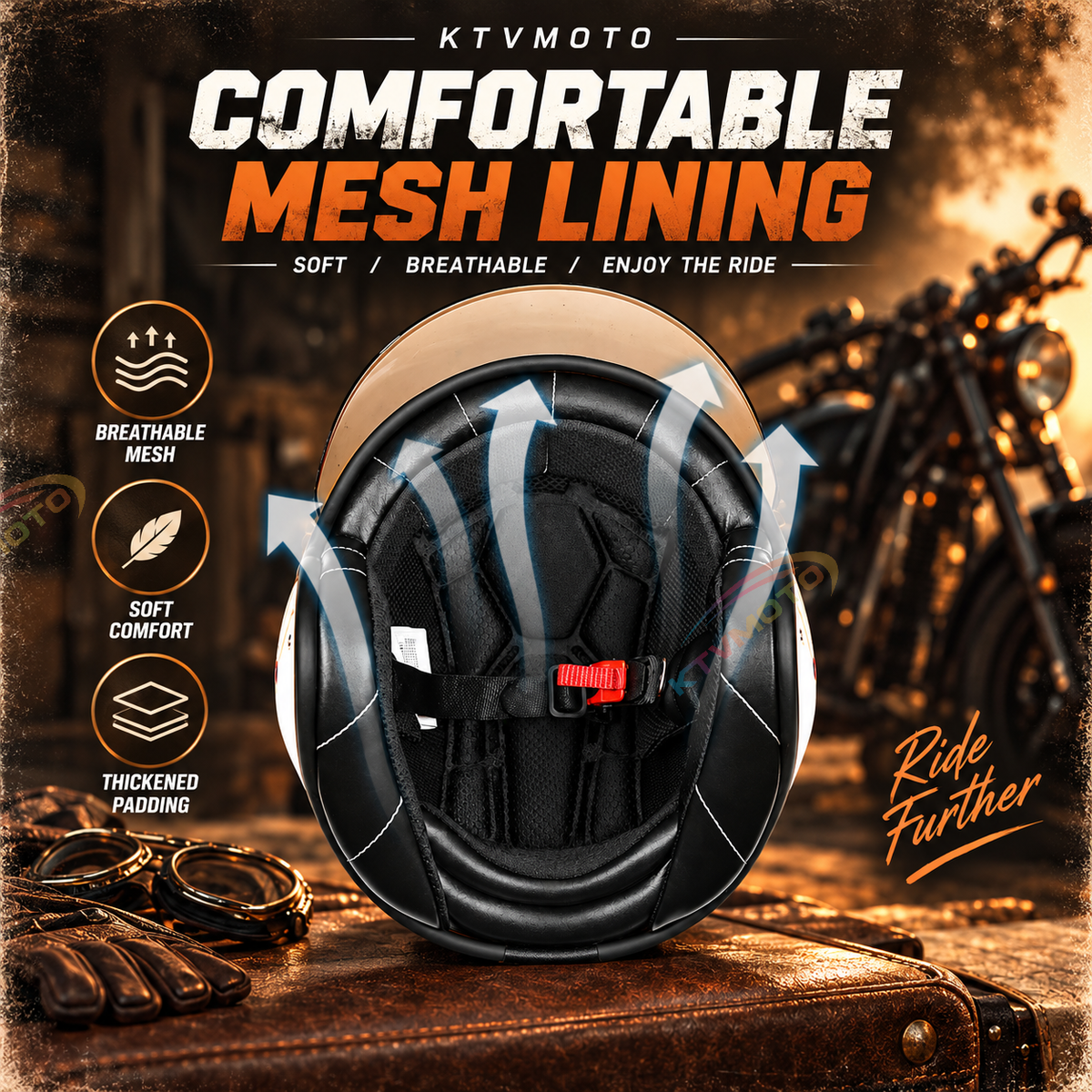 Retro-style leather-finish multi-functional modular motorcycle helmet-I284