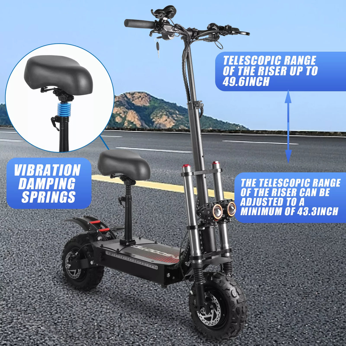 6000w electric scooter 60v-38ah-J30