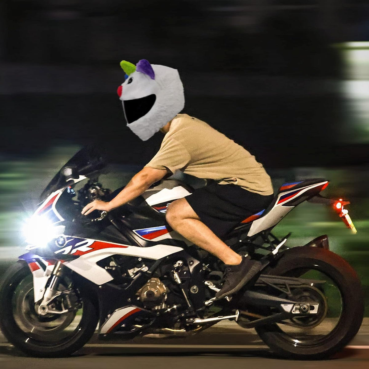 Funny motorcycle helmet covers-White clown
