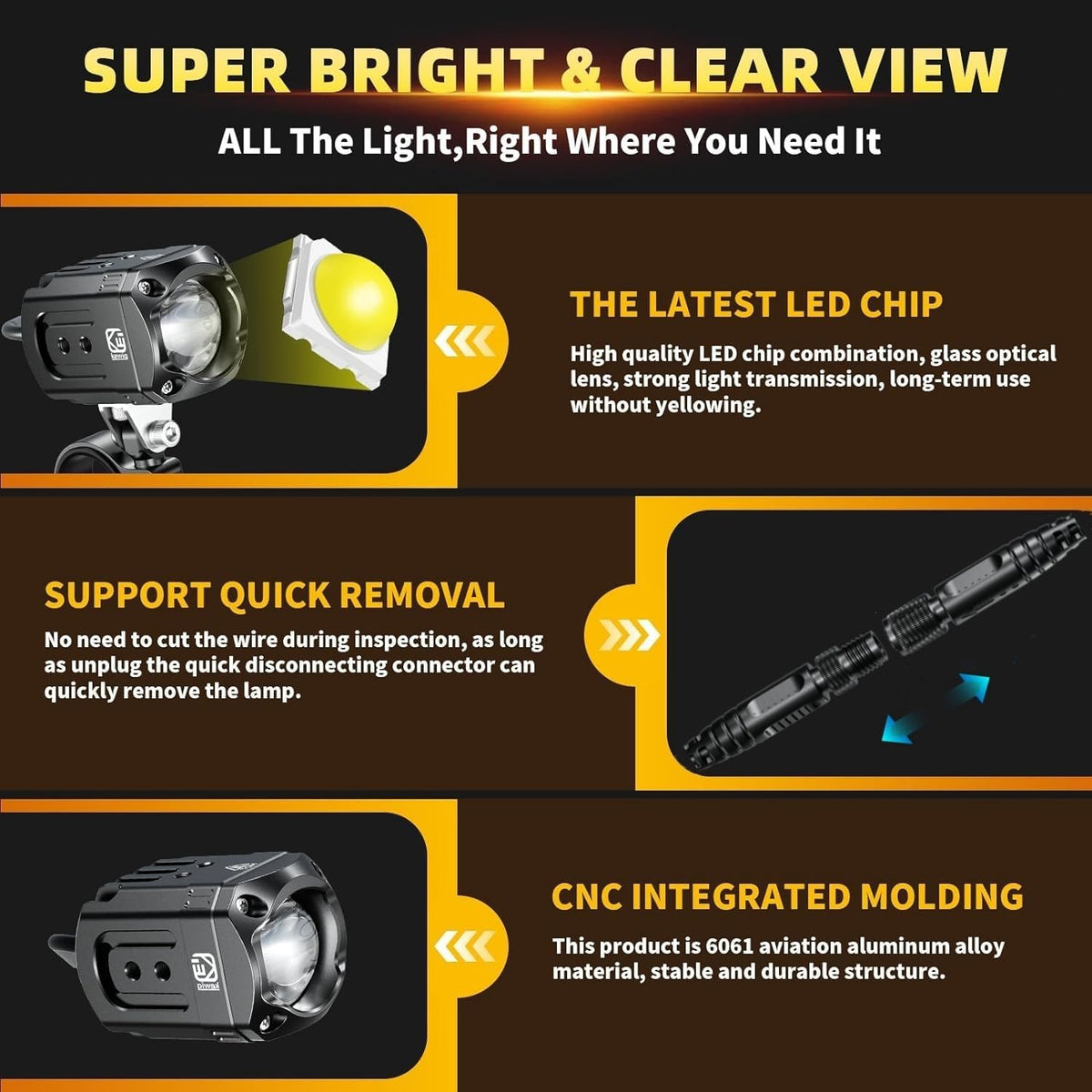 Auxiliary LED Light Kit Driving Spotlight Waterproof 60W -D08