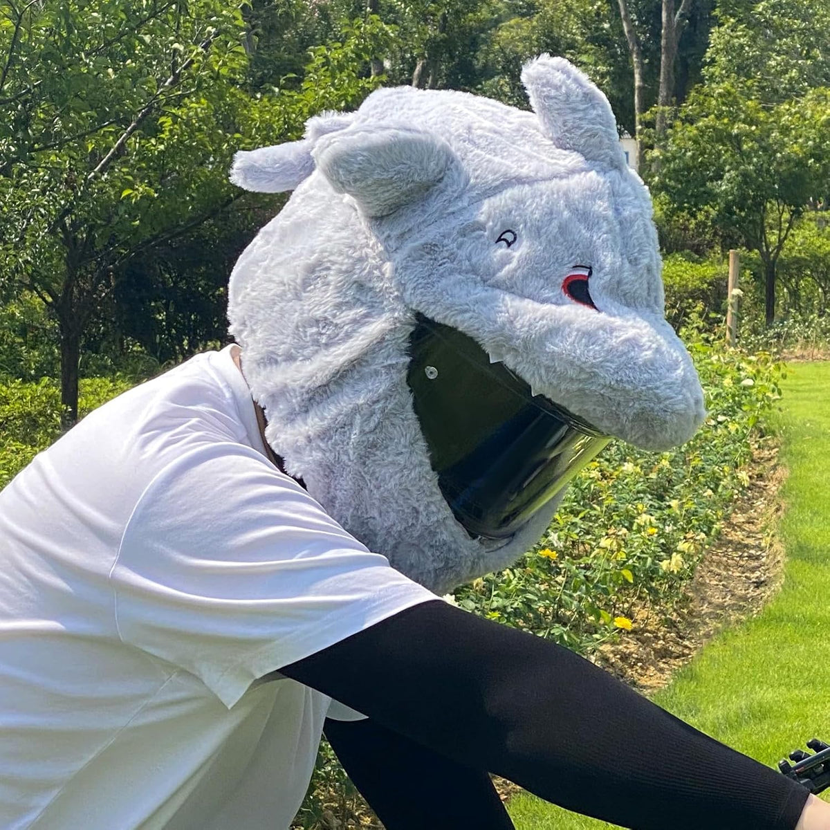 Funny motorcycle helmet covers-Gray Shark