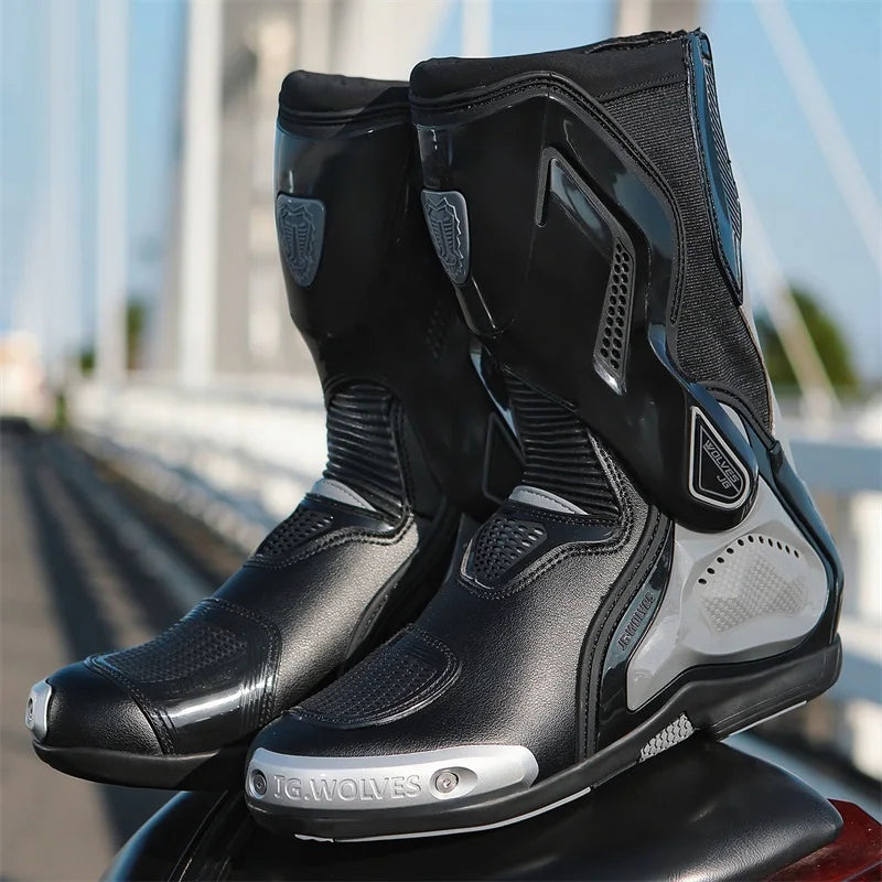 Anti-collision road breathable motorcycle riding boots-K08