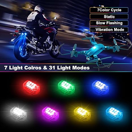 7 Colors Wireless LED Strobe Anti-Collision Light with Remote Control-D01