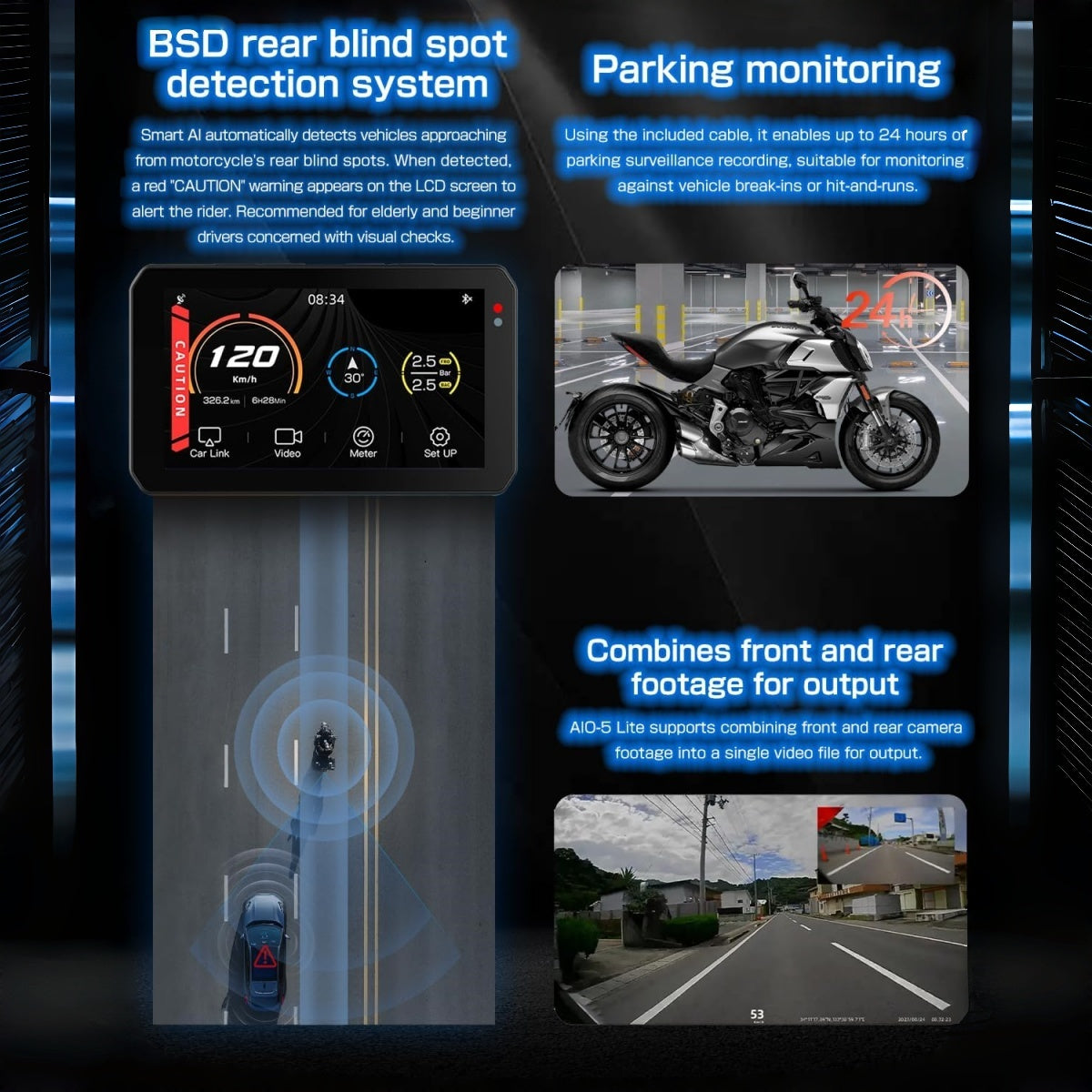 5-inch built-in GPS BSD, STARVIS HDR, IP67 waterproof, 24-hour parking mode - P11