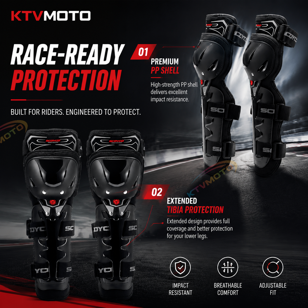 4-Piece Motocross Protective Gear Set-Y45