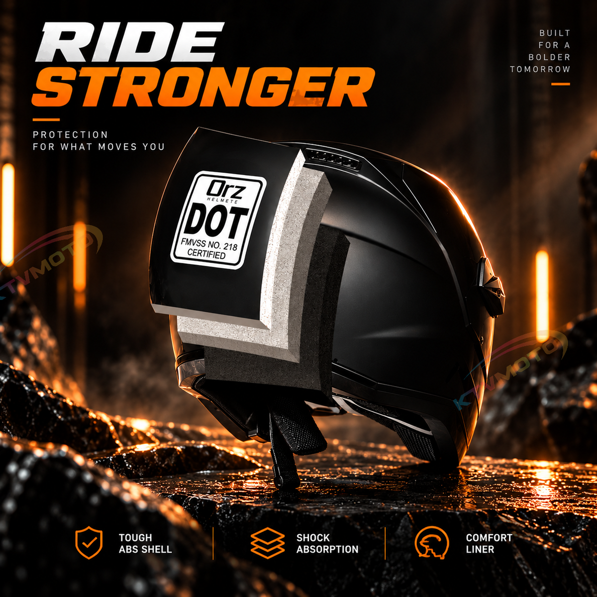 KTVMOTO Futuristic Full Face Motorcycle Helmet-I271