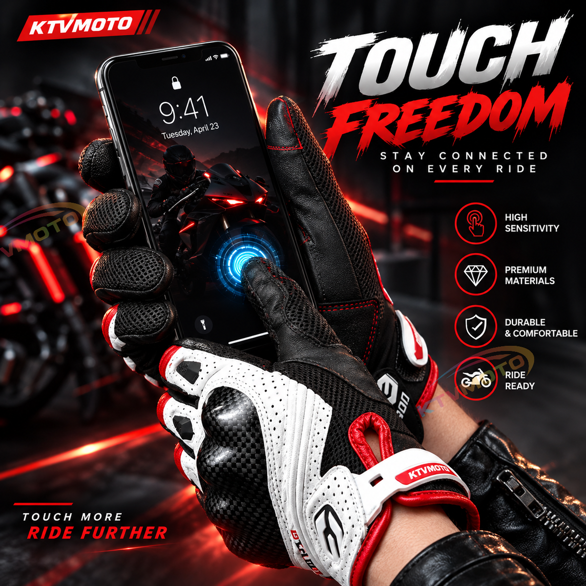KTVMOTO Summer Motorcycle Protective Gloves-G42
