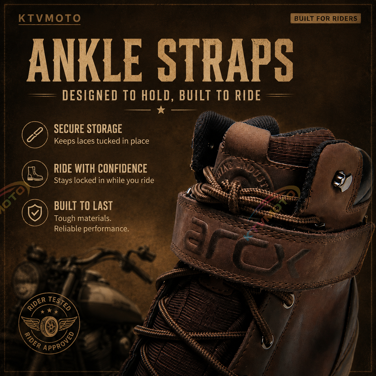 Retro motorcycle leather waterproof riding boots-K171