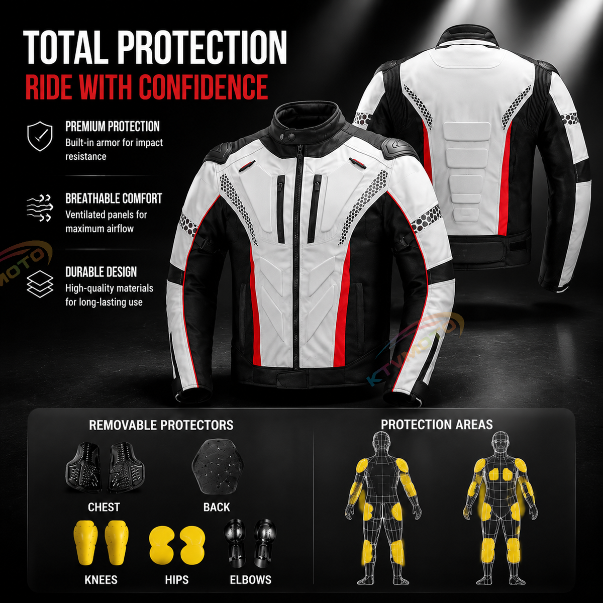 Two-piece breathable motorcycle riding suit-J89