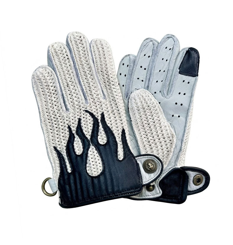 KTVMOTO Retro Flame Motorcycle Touchscreen Gloves-G68