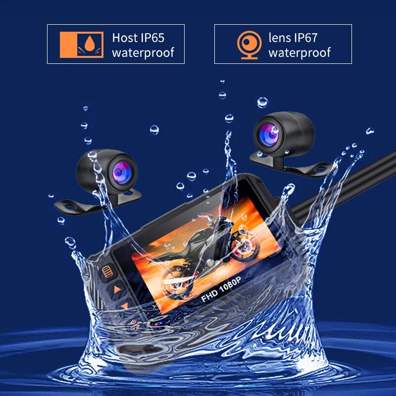 720P Waterproof DVR Driving Recorder 3.0 Inch Front and Rear Camera-P05