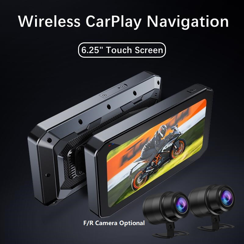 6.25 inch Motorcycle Carplay IP65 Waterproof Dual Bluetooth WiFi Wireless Android-Auto-P05