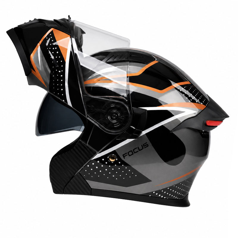 Cyberpunk Neon-Patterned Modular Motorcycle Helmet-I85
