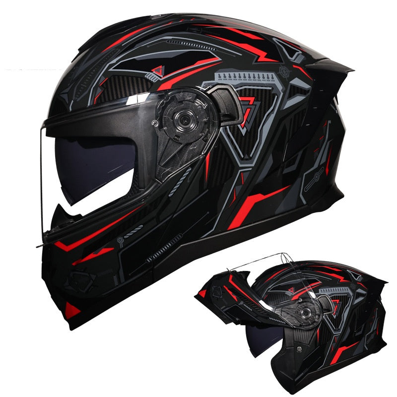 Motorcycle Flip Helmet Modular Full Face Double Visor Racing -I197