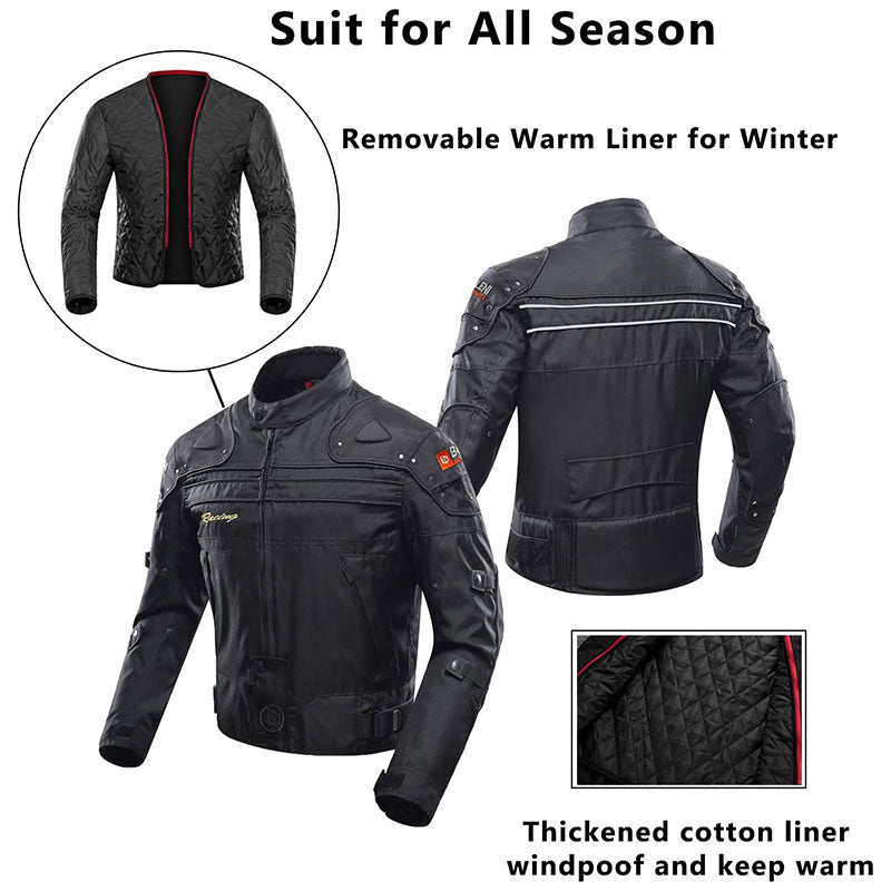 Motorcycle windproof protective riding suit CE certified all seasons-J34