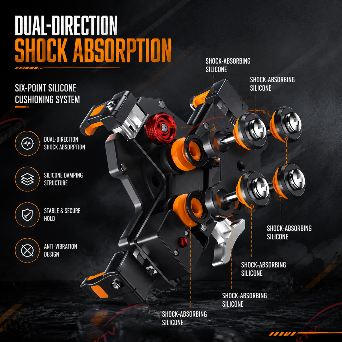 đ„Aluminum alloy double shock absorption mobile phone holder-M27