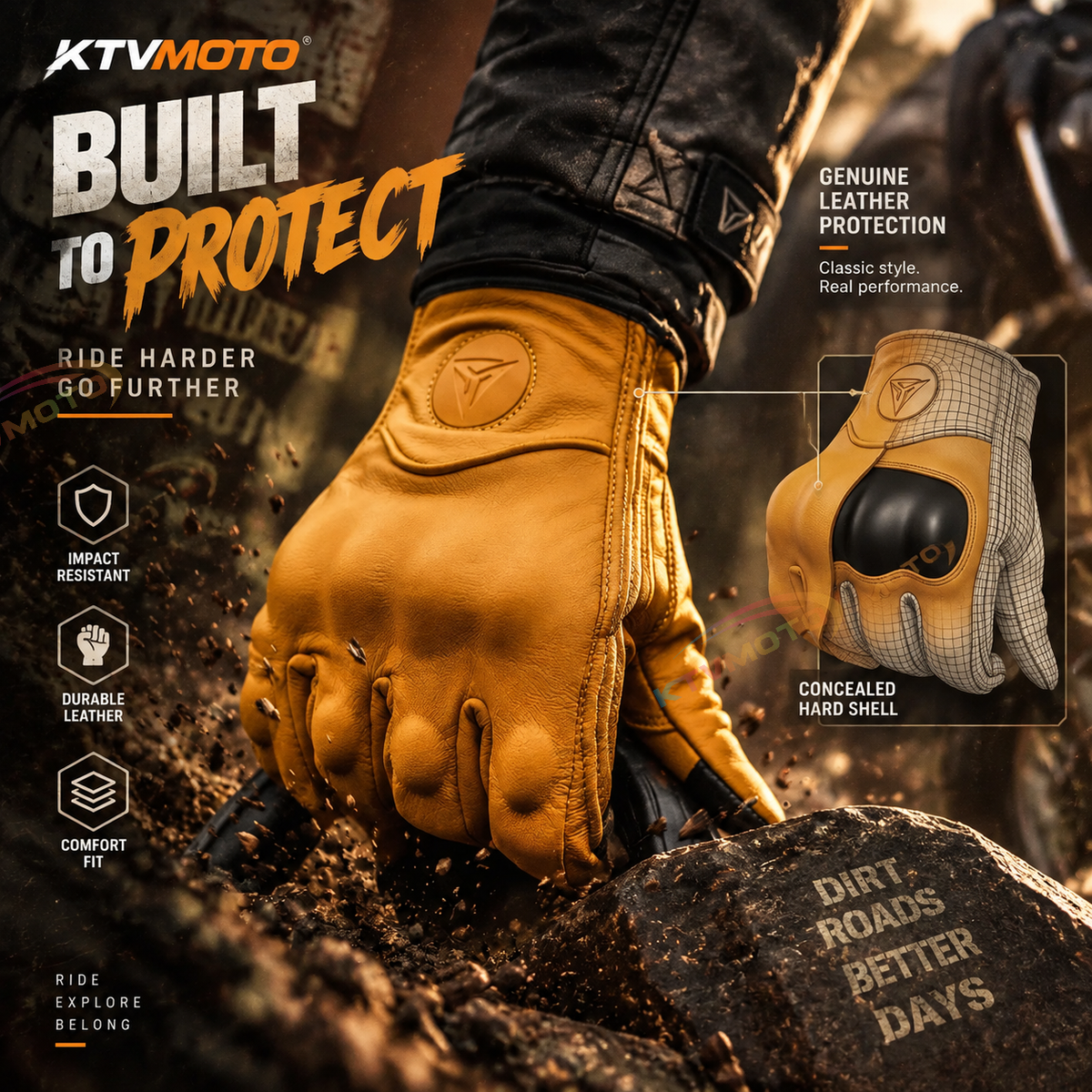 KTVMOTO Full-Finger Off-Road Motorcycle Gloves – Windproof | Breathable-G63