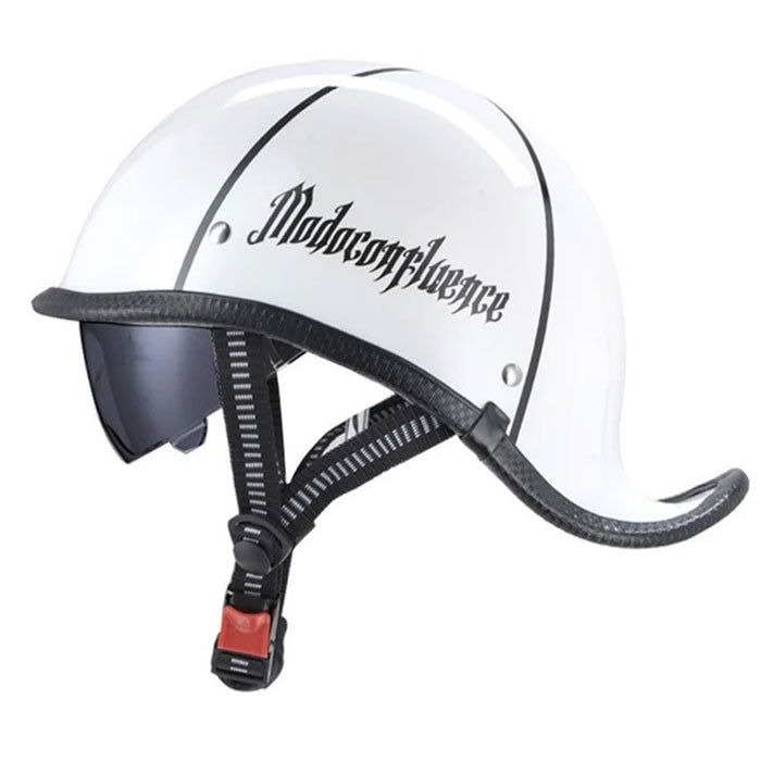 KTVMOTO Vintage Half Helmet with Visor – Retro Motorcycle Helmet-I131