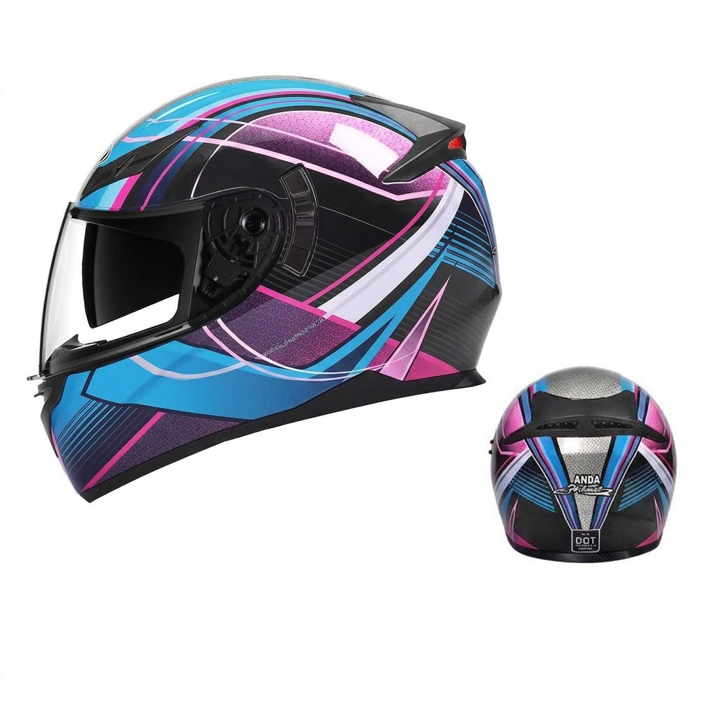 KTVMOTO Retro full-face motorcycle helmet with goggles-I91