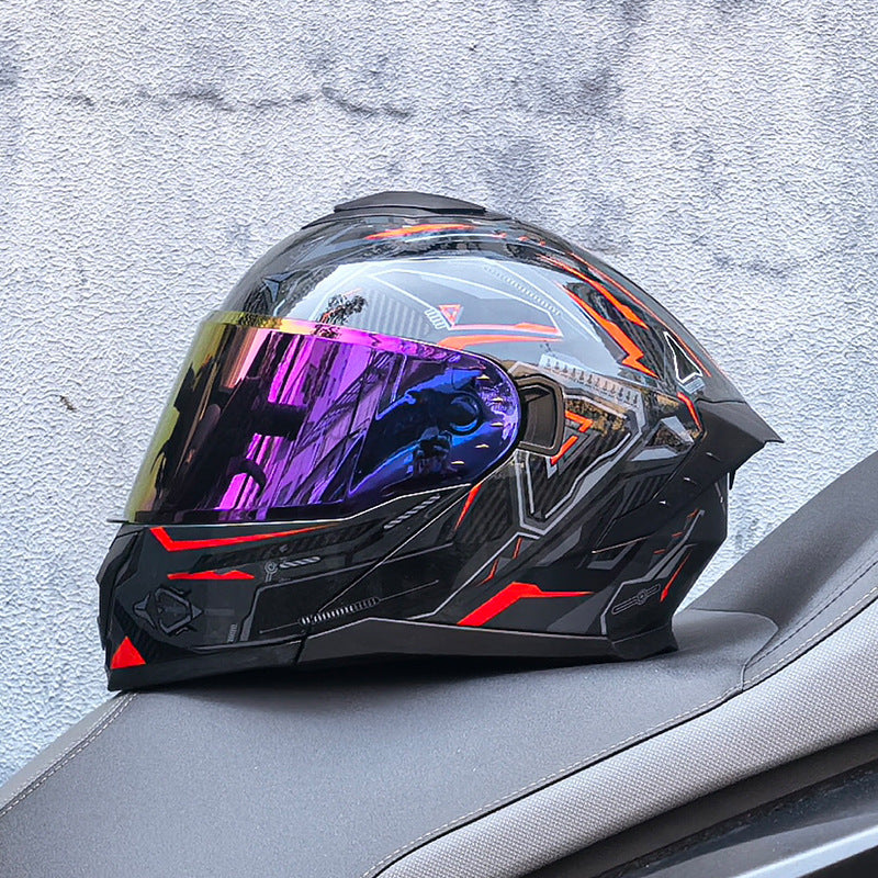 Motorcycle Flip Helmet Modular Full Face Double Visor Racing -I197