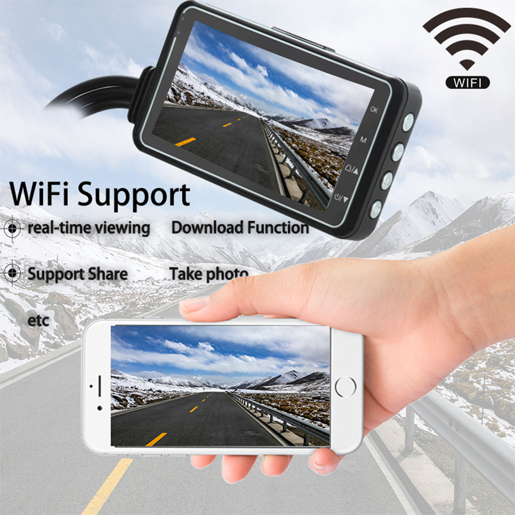 With APP wifi DVR 3 inch screen front and rear camera driving recorder-F02