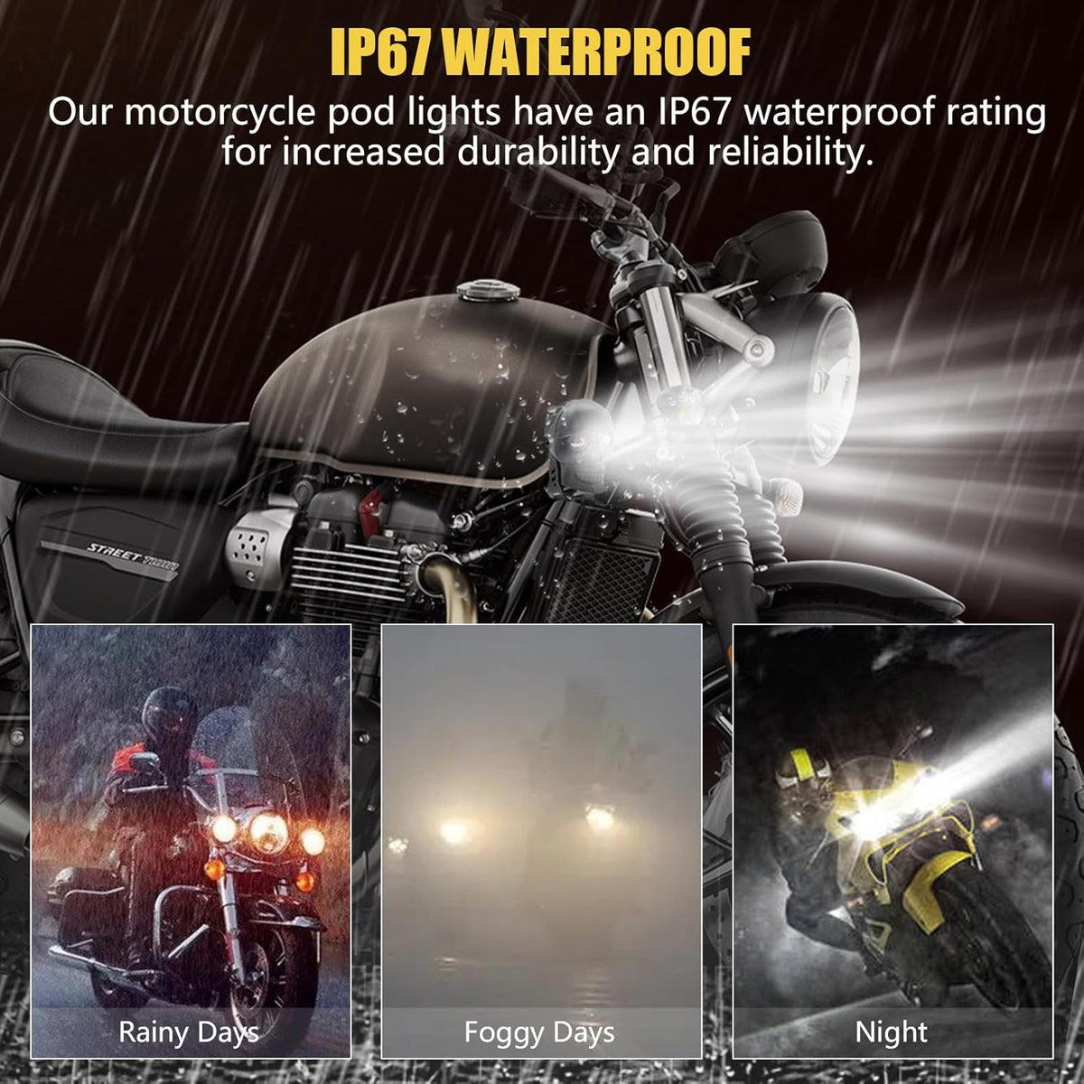 Motorcycle Skull LED Fog Light-D10