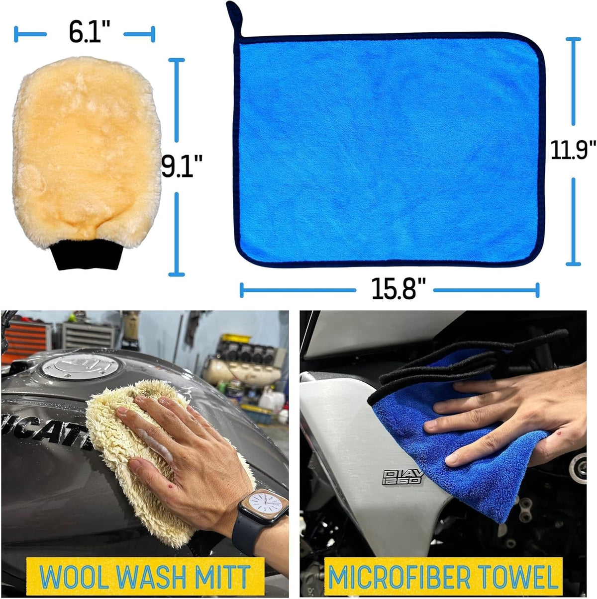 Motorcycle Cleaning Brush Set 6 Pack-X01