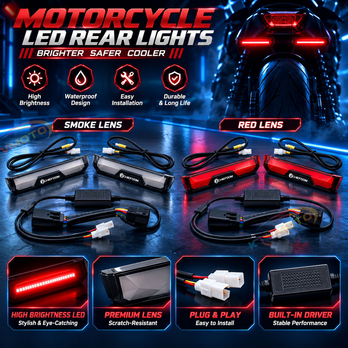KTVMOTO Harley 121CVOST Saddlebag Sequential Light (Fits 2024+ Models) Brake Light-ML01
