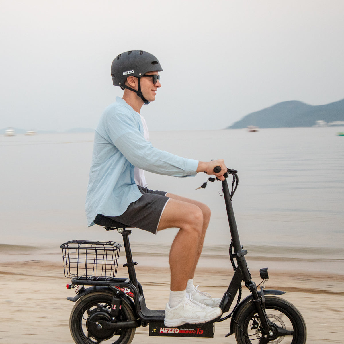 48V 15Ah Electric Scooter with Seat and Basket - T3